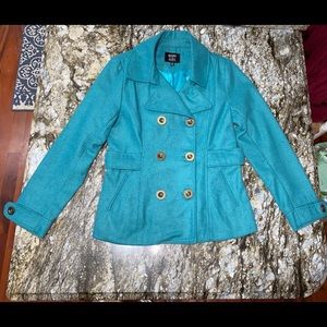 Teal pea coat by inspired hearts